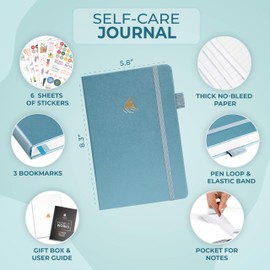 Clever Fox Self-Care Journal ¬Premium – Daily Gratitude & Mental Health Notebook for Women – Reflection & Personal Development Journal (Aquamarine)