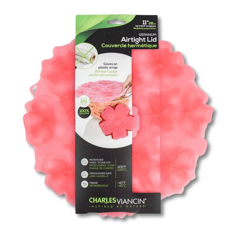 Charles Viancin Silicone Lids - Geranium Silicone Bowl Covers/Airtight Pan