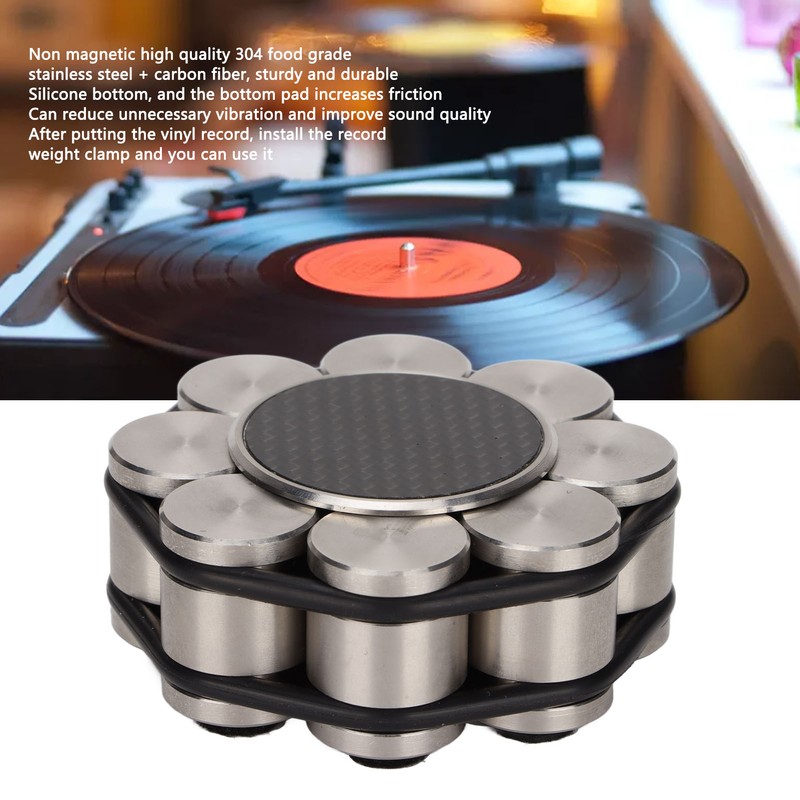 Disc Stabilizer Stainless Steel Turntable Record Weight Clamp for LP
