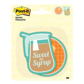Post-it Notes Die Cut Sticky Notes, 2.6" X 2.6", 2 Pads, Waffle & Syrup Shapes [OB]