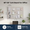 Woovio Felt Bulletin Board 48"×36" Cork Board with 60 Adhesive