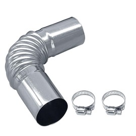 24mm Air Diesel Parking Heater Exhaust Pipe Tube Elbow Connector - Stainless Steel Flexible Exhaust Hose with 2 Clamps for Webasto Eberspacher Truck Boat Parking Heater Replacement (1PC)