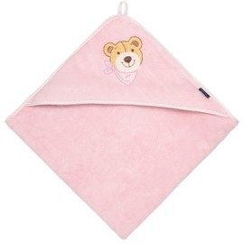 Morgenstern Hooded Towel with Bear Embroidery 39 x 39/100 x 100 cm 100% Cotton Colour Pink