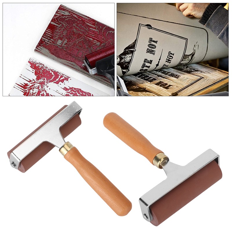 Brayer Soft Flexible Sturdy Durable Elastic Rubber Roller for Printmaking