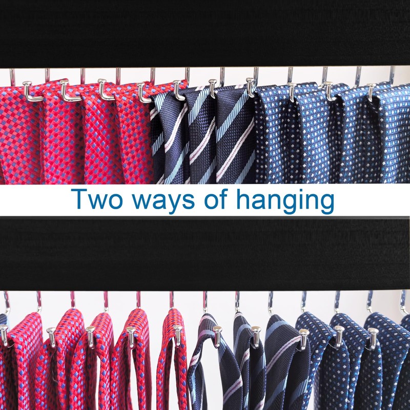 CENZICOM Tie Rack Wall Mounted, 360°Rotating Tie Hanger Belt Organizer
