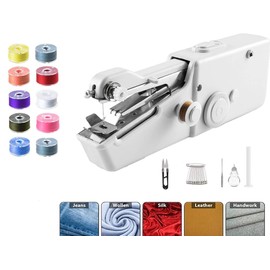 29 Pcs Handheld Sewing Machine, Hand Cordless Sewing Tool, Easy-to-operate Mini Sewing Machines, More Friendly to the Handicapped, Portable Sewing Threads Kit for DIY Fabrics Clothes Home Travel