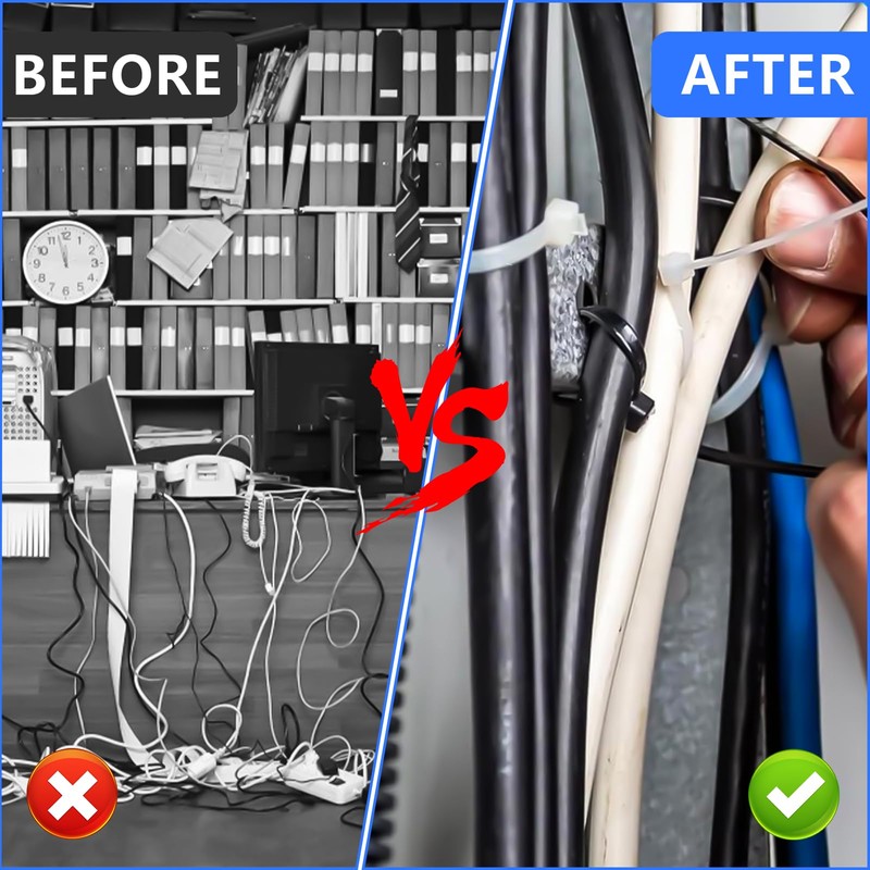 TTYSHIP® Pack of 200 Screw Cable Holders, Screw Base for