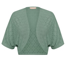 Belle Poque Womens Open Front Cardigan Shrugs Batwing Bolero Jackets for Evening Dresses Sage Green M