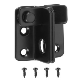 sourcing map Flip Gate Latches, 45mm Stainless Steel Slide Bolt Latch Door Lock Catch with Padlock Hole for Barn Cabinet Pet Cage Wood Fence Garage Window (Left Open, Black)