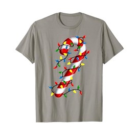 Candy Cane Christmas Lights Blue Green Red and White Costume T-Shirt