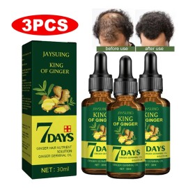 3 Unidades De Óleo De Cabelo Ginger King Nutre Os Folículos