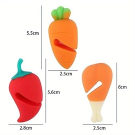 3Pcs Food Shape Silicone Pot Lid Holder, Steam Release Stopper, Kitchen Gadget for Various Pots