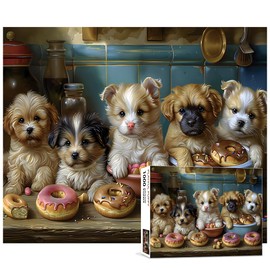 1000 Piece Jigsaw Puzzles, Casse Tête, Puzzle for Adults - Finished Size 27.5" x 19.7" - Playful Puppy