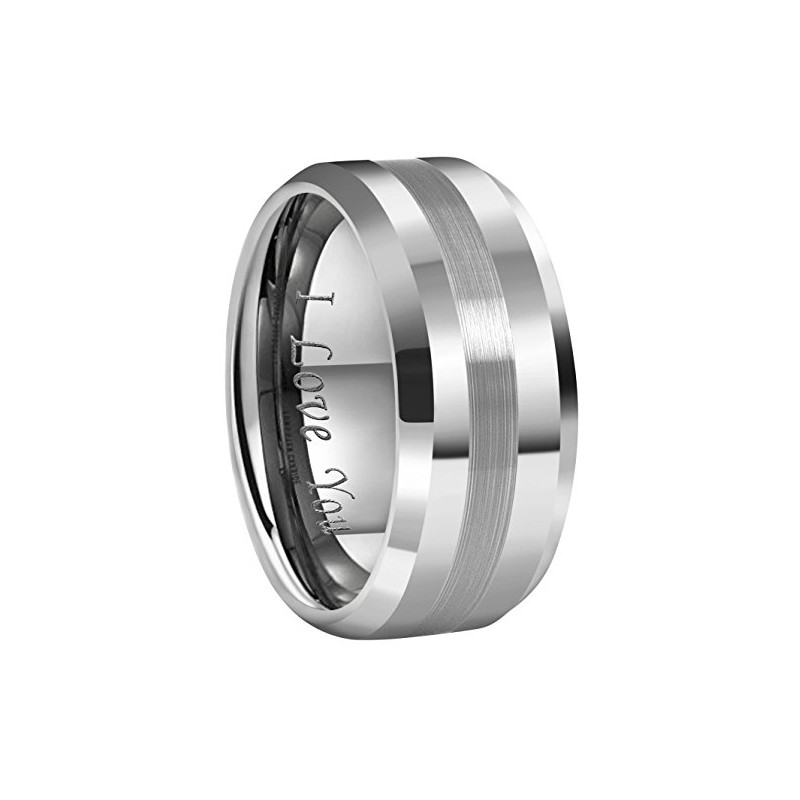 CROWNAL 6mm 8mm 10mm Tungsten Carbide Wedding Band Ring Engraved
