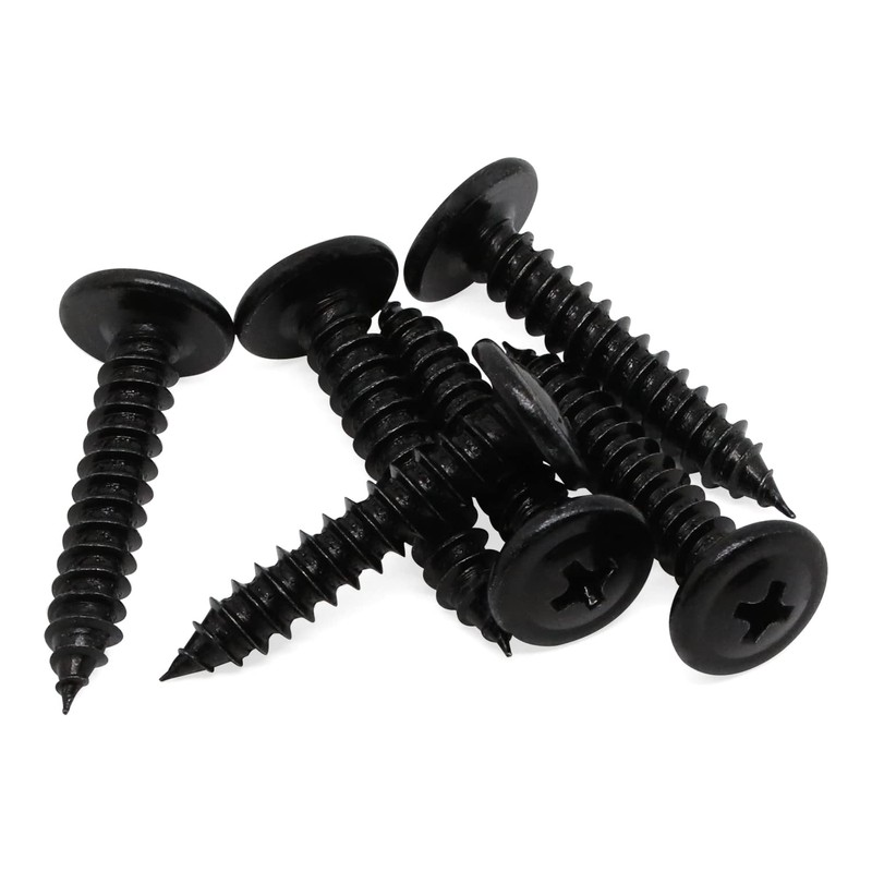 #10 x 1/2" Black Modified Wafer Truss Head Wood Screws,