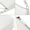 Y2K Shoulder Bag for Women PU Leather Handbag Small White