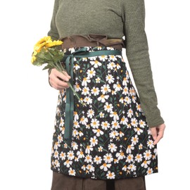 Love Potato Vintage Daisy Heavy-Duty Embroidery Fashion Womens Waist Apron Half Bistro Kitchen Cooking (Back)