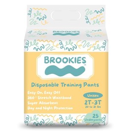 10 Packages | 25 Ct Disposable Unisex Training Pants | 2T-3T or 20 to 30lbs + | Day & Night Protection | 250 Total Underpants