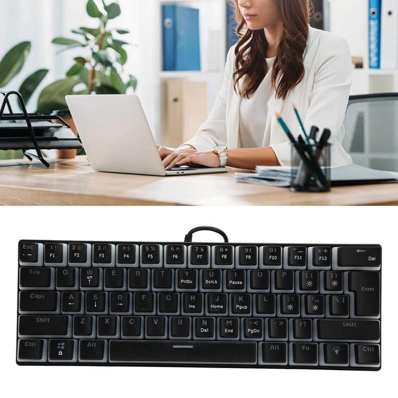 Mechanical Keyboard 61 Key RGB Lighting Blue Switch Ergonomic 60%