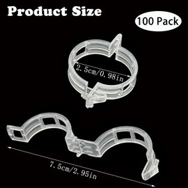 100 Pcs Plant Support Clips, Plastic Trellis Clip for Securing Plants, Tomato Grape Vine Vegetables Grow Upright Fixing Clips Garden Clip for Climbing Plant, Makes Plants Healthier