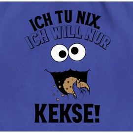 Shirtracer - Gym Bag Backpack – Carnival & Fancy Dress Bags – Ich tu nix Ich will nur Kekse – Keksmonster, 1 Royal Blue