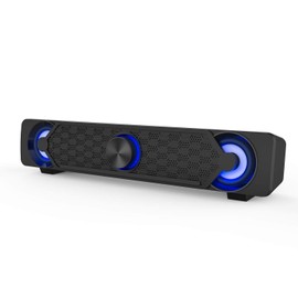 Computer Speakers,Smalodi PC Speaker Mini Led Soundbar Cool Design Perfect for Gaming Laptop Desktop Notebook