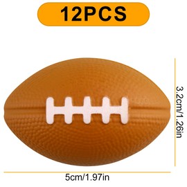 Lotsdonxia 12 Pcs Mini Foam Squeeze Balls Small Portable Stress Relief Ball Set Soft Anti-Stress Toys for Children & Adults Parties and Daily Use (Rugby)