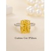 PAFIDDY Yellow Stone Ring Cushion Cut 4.5 Carat Cubic Zirconia,