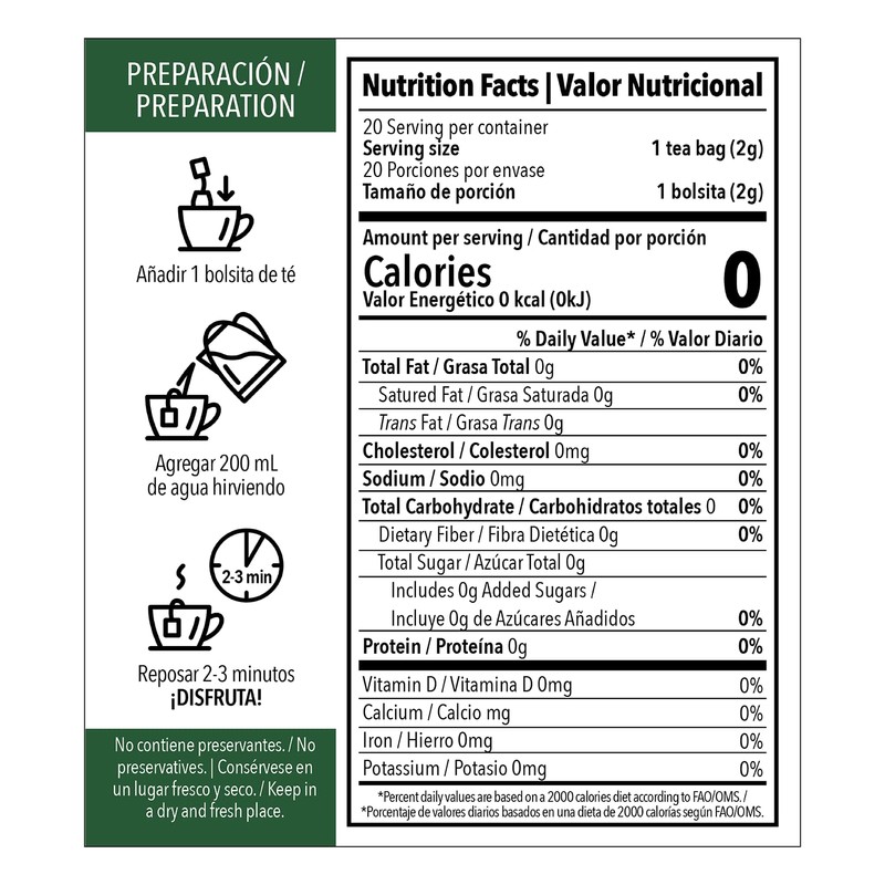 MONDAISA - Green Tea, 20 Tea Bags (Pack of 4),