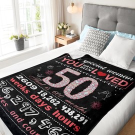 BAOERN 50th Birthday Gift for Her， 1976 Birthday Blanket 50"x60"