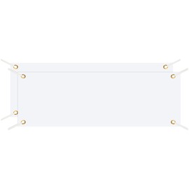 PATIKIL Blank Banner Pack of 2 Polyester Sublimation Banner Signs Custom Signs Fabric Large Decorate Blanks Outdoor Wall Flag Paintable White 2 x 6 ft