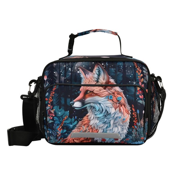 MNSRUU Student Lunch Bag Beautiful Fox Insulated DinnerTotes Picnic Bag