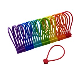 Fironst Reusable Silicone Magnetic Cable Ties, 7.48'' Magnetic Twist Ties for Bundling and Organizing, Holding Stuff, USB Charging Cords, Fridge Magnets, or to Play and Decorate(7 Colors, 28-Pack)