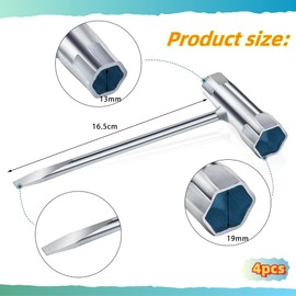 Diyxisk Spark Plug Wrench, 4 Pieces Motosaw Wrench, Multifunctional Combination Wrench, 13 x 19 mm Chainsaw Keys, Suitable for Electric Chain Saws, Lawnmowers, Petrol Saws