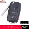 KEYECU for 2011-2016 Volkswagen 4-Button PROXIMITY Flip Smart Key KEYLESS