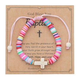 Nexoluxa First Communion Baptism Gifts 1st Baptism Religious Gifts Holy Christening Cross Bracelets Women - Baptism