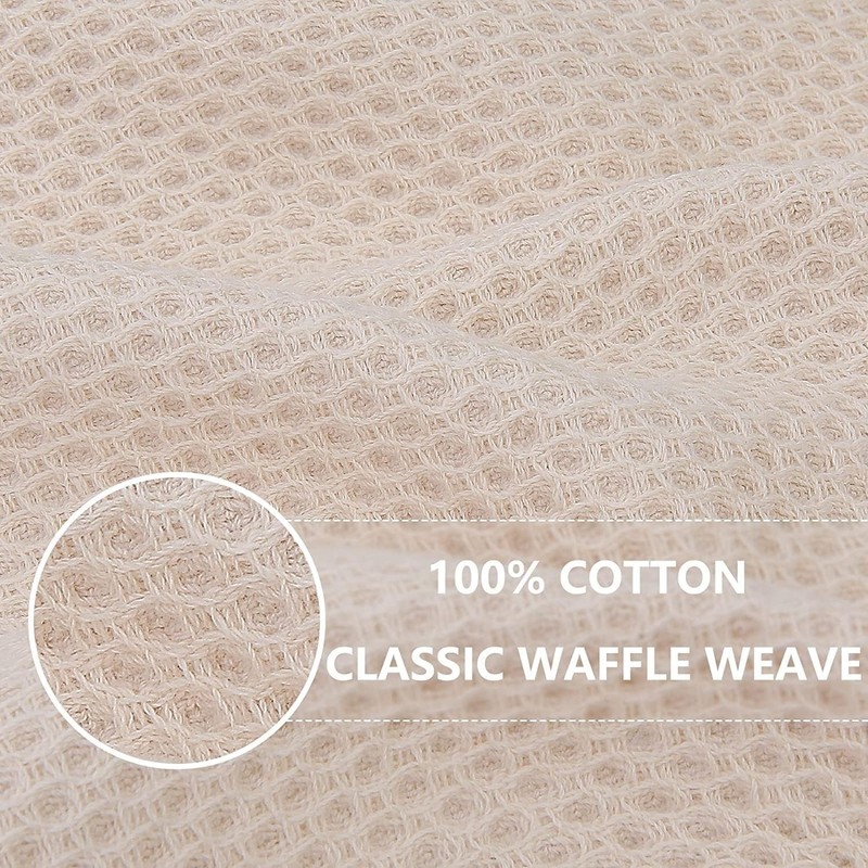 LONGHAOCHA 100% Cotton Kitchen Dish Cloths, Waffle Weave Ultra Soft