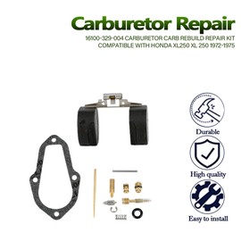 16100-329-004 Carburetor carb Rebuild repair Kit Compatible with Honda XL250 XL 250 1972-1975 By MOPASEN