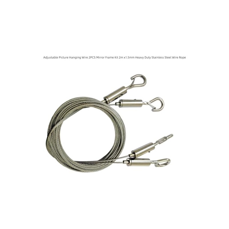 QLXHBOT Adjustable Picture Hanging Wire，6.6FT/2m Mirror Frame Kit, Heavy Duty