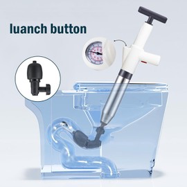 Heavy Duty Toilet Plunger - High Pressure Plunge Blaster for Clogged Drains, Bathroom & Sink