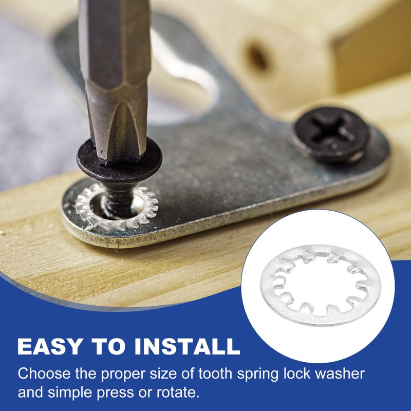 PATIKIL M10 Internal Tooth Lock Washers, 100Pcs 304 Stainless Steel