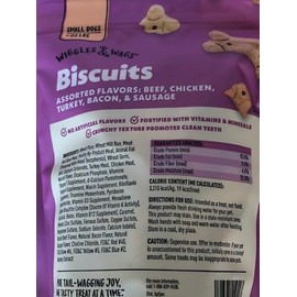 Crunchy Dog Treats. Biscuits Assorted Flavors Beef, Chicken, Turkey, Bacon & Sausage. One Fifteen Ounce Bag Plus Biggs Dog Waste Bag.