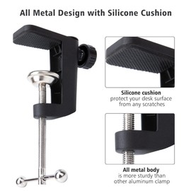 Metal Desk Mounting Clamp For Microphone Boom Arm, Mic Clamp Mic Stand Holder with Adjustable Screw by SUNMON