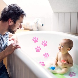 Mudder 20 Pcs Non Slip Bathtub Stickers Shower Floor Non Slip Sticker Adhesive Paw Decals Treads Non Slip Stickers for Tubs Anti Slip Applique for Bathtub Bathroom Pools