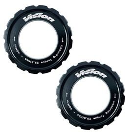 Vision Outer Centre Lock Disc Rotor Lockring, Black, Pair