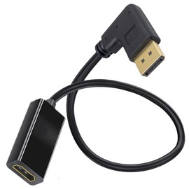 DisplayPort to HDMI Adapter, Uni-Direction DP Male to HDMI Female Converter Cable Support 1920x1080@60Hz (1080p Full HD)/1920x1200 for Laptop, Desktop, HDTV, Monitor, Projector, Display (Right)