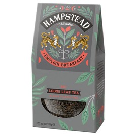 Hampstead Organic English Breakfast Loose Tea Pouch 100 g (Pack of 6) | Plastic Free | 100% Organic