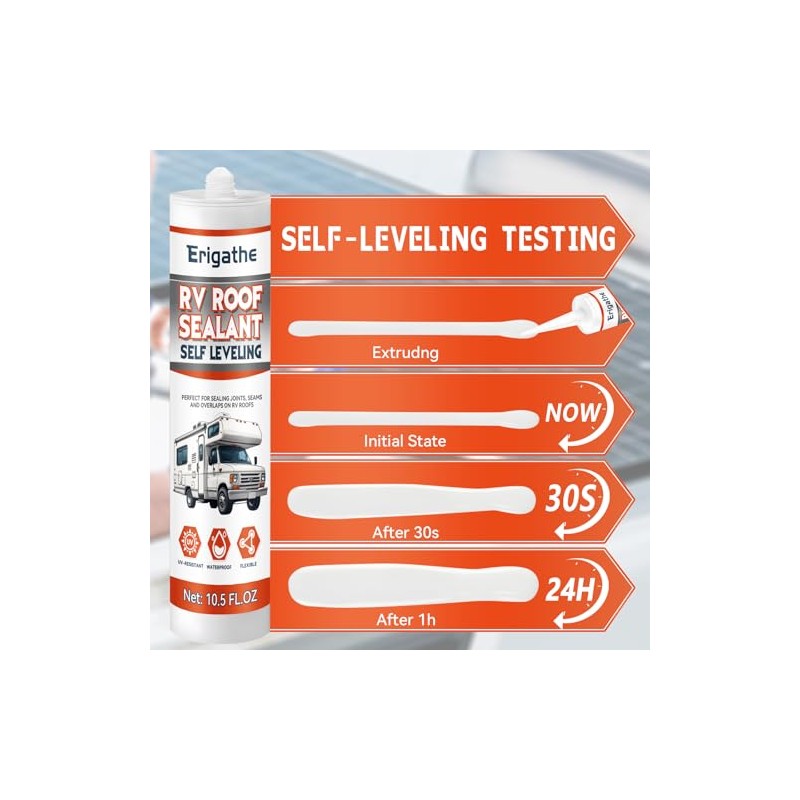 Self-Leveling RV Roof Sealant - Quick-Drying Waterproof Repair