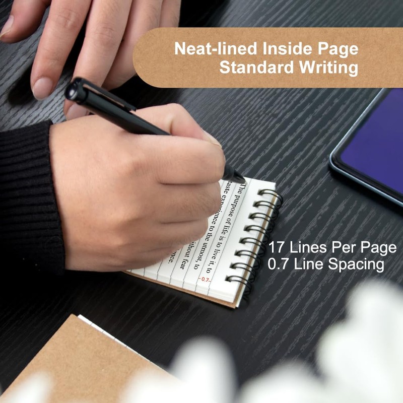wavamawa Pocket Notebook,Small Notebooks 3x5 With Lined Pages,Small Notepad Mini