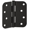 12-Pack Rounded Steel Door Hinges, Oil Rubbed Bronze - 4-inch